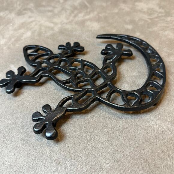 H&M Home Black Metal Trivet Lizard Gecko Southwestern Aztec - Picture 3 of 6